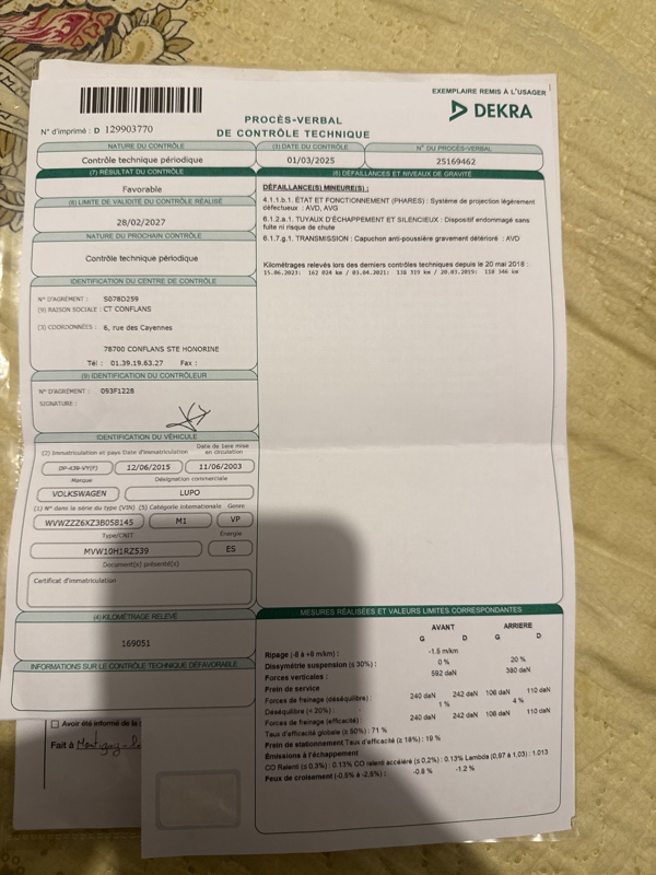 Volkswagen Lupo lupo 1.4 mpi 2000€ négociable
