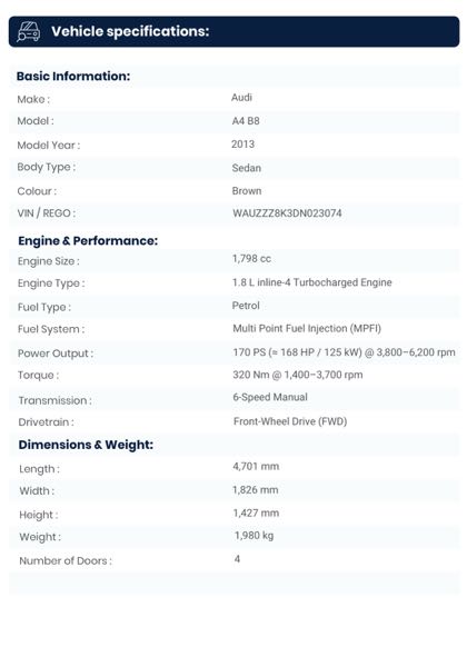Audi A4 IV (2) 1.8 TFSI 120 AMBIENTE PLUS