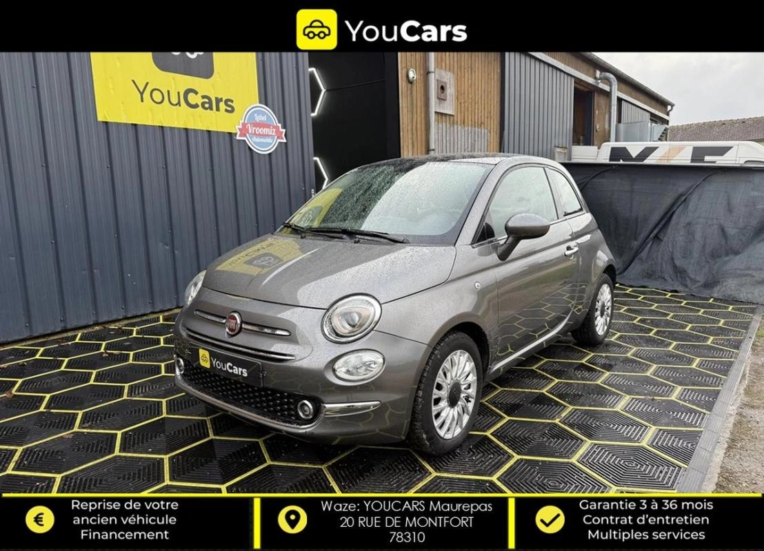 Fiat 500 LOUNGE III 1.2 Phase 3 S&S 69 CV ECRAN - TOIT PANO DISTRIB & REVISION OK RADAR DE RECUL