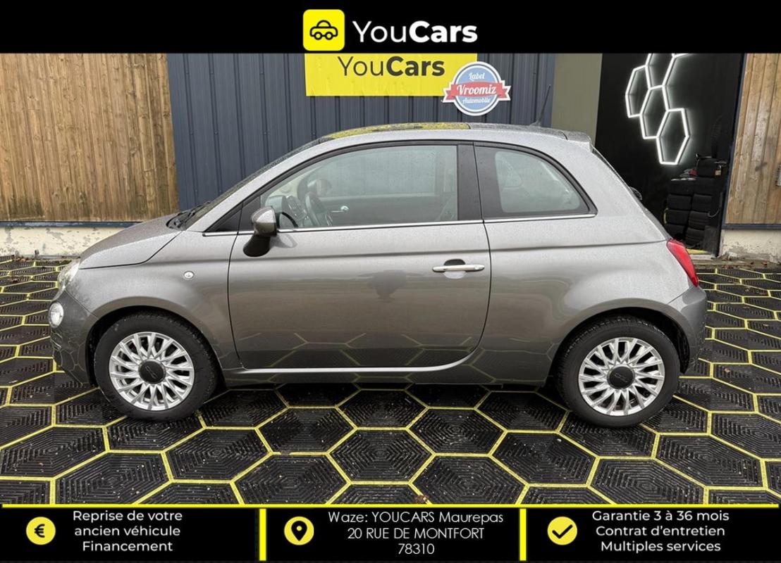 Fiat 500 LOUNGE III 1.2 Phase 3 S&S 69 CV ECRAN - TOIT PANO DISTRIB & REVISION OK RADAR DE RECUL