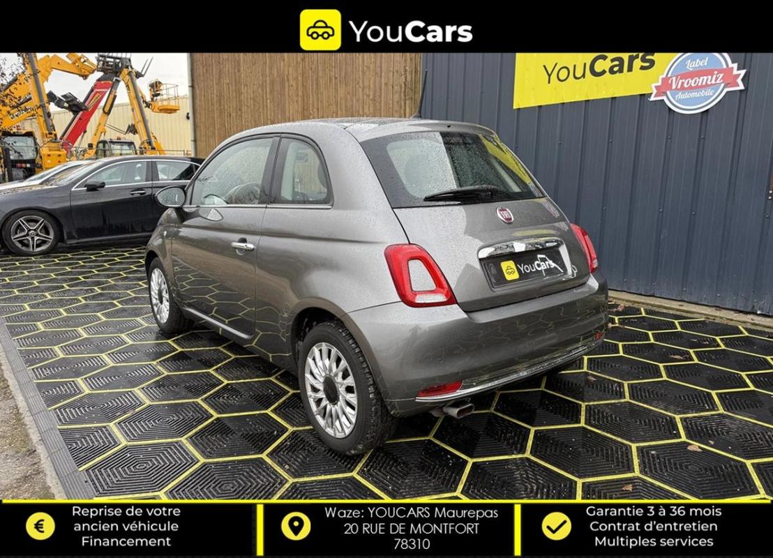 Fiat 500 LOUNGE III 1.2 Phase 3 S&S 69 CV ECRAN - TOIT PANO DISTRIB & REVISION OK RADAR DE RECUL