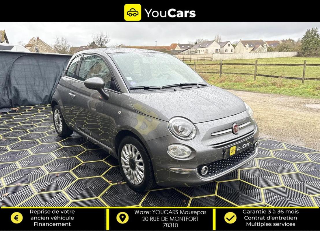 Fiat 500 LOUNGE III 1.2 Phase 3 S&S 69 CV ECRAN - TOIT PANO DISTRIB & REVISION OK RADAR DE RECUL