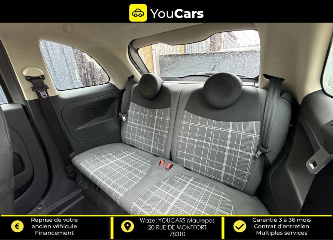 Fiat 500 LOUNGE III 1.2 Phase 3 S&S 69 CV ECRAN - TOIT PANO DISTRIB & REVISION OK RADAR DE RECUL