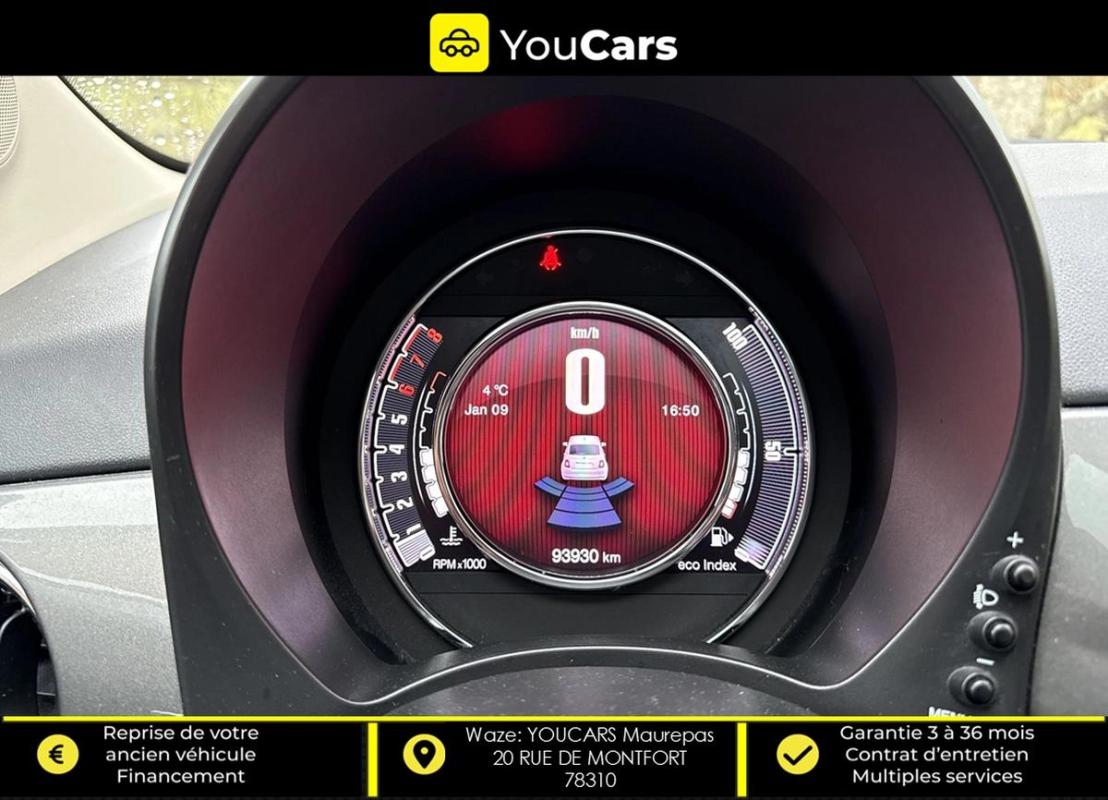 Fiat 500 LOUNGE III 1.2 Phase 3 S&S 69 CV ECRAN - TOIT PANO DISTRIB & REVISION OK RADAR DE RECUL