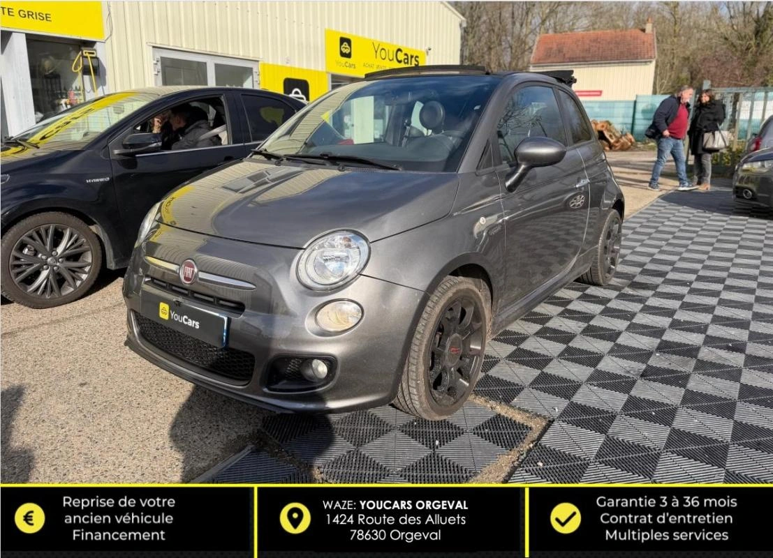 Fiat 500 CABRIOLET 1.2 70 LOUNGE START-STOP - RADAR DE RECUL CLIMATISATION