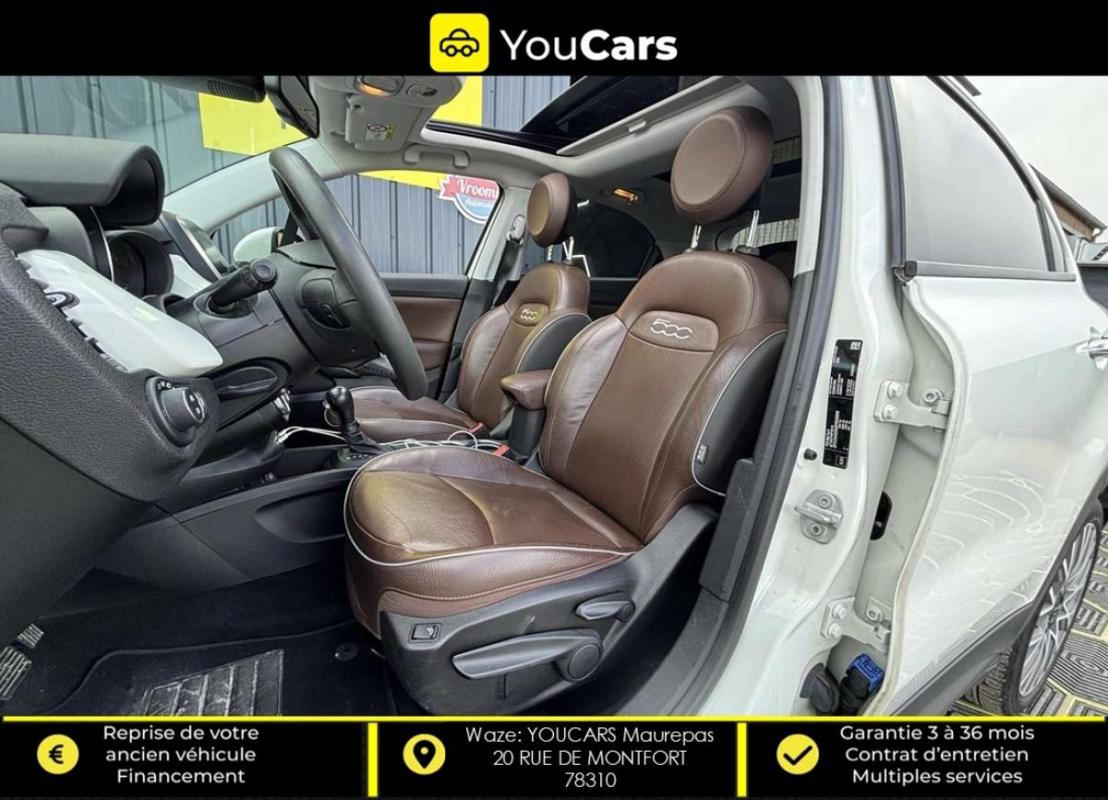 Fiat 500 X 1.6 MultiJet 16V 4x2 DCT 120 cv Boîte auto TOIT OUVRANT INTERIEUR CUIR CAMERA DE RECUL