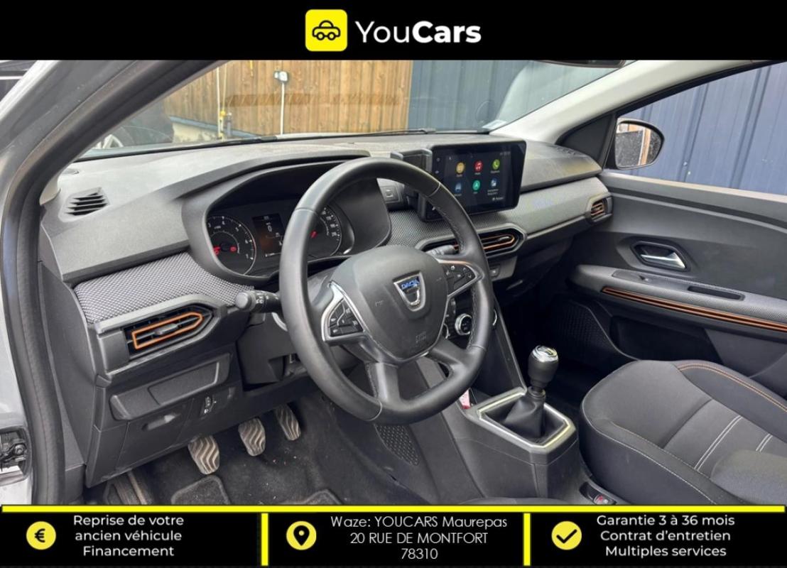 Dacia Sandero STEPWAY 1.0 TCE 90 COMFORT ENTRETIEN A JOUR CARPLAY RADAR DE RECUL