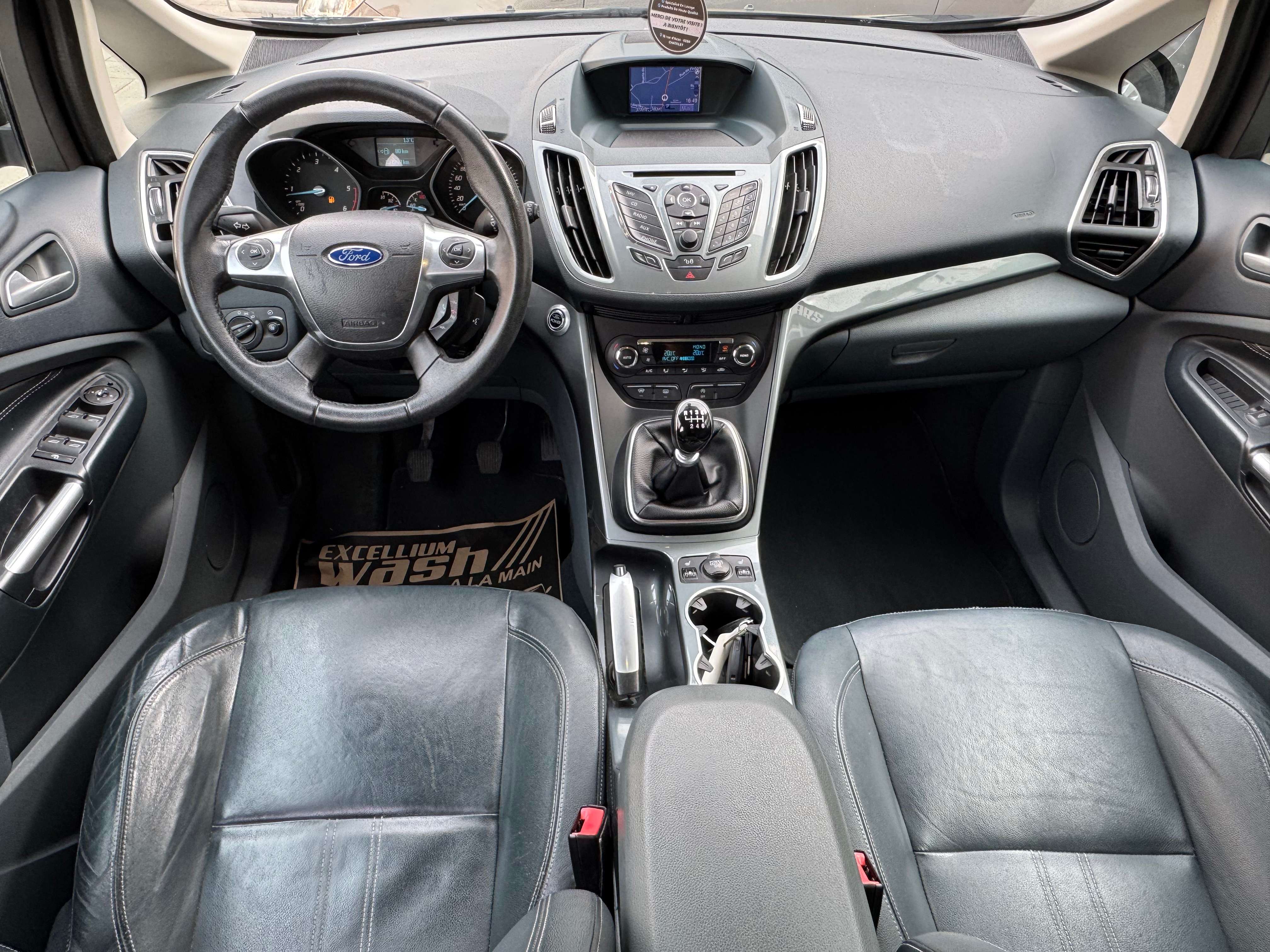 Ford Grand C-Max 1.6 TDCi Titanium Start-Stop Gps Cuir Jante Power Attache Remorque Sieges Chauffant Airco Carnet Garantie