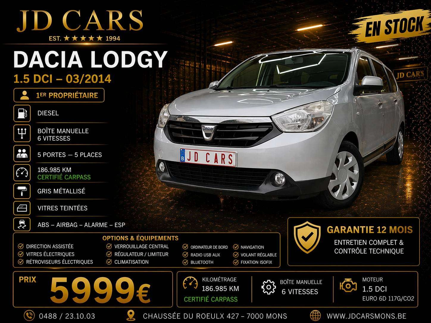 Dacia Lodgy Lodgy 1.5 DCI 5 PL ‼️GARANTIE 1AN CTOK‼️