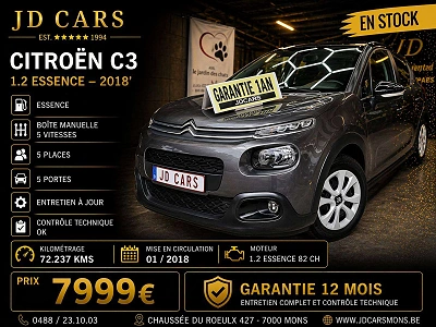 Citroen C3 C3 1.2 ESSENCE ‼️GARANTIE 1 AN CTOK‼️
