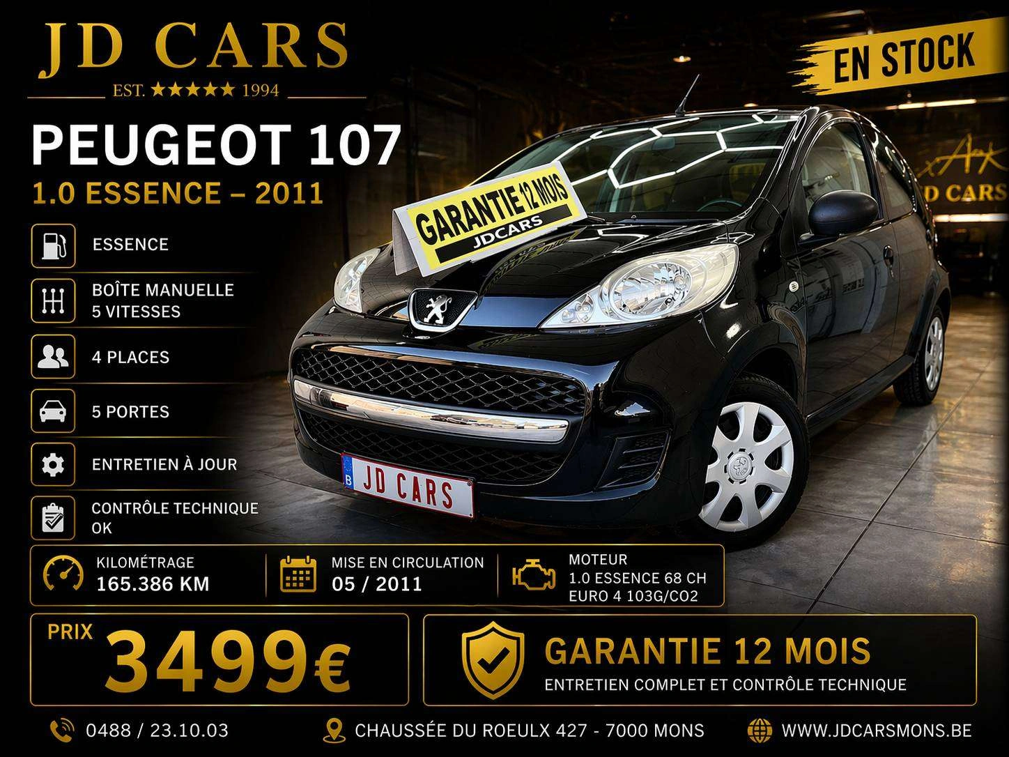 Peugeot 107 107 1.0 ESSENCE 5 PORTES ‼️GARANTIE 1 AN CTOK ‼️
