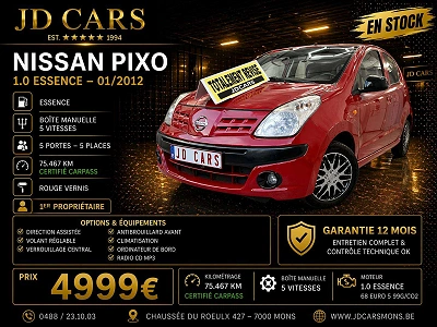 Nissan Pixo Pixo 1.0 ESSENCE 74MKM ‼️GARANTIE 1 AN CTOK‼️