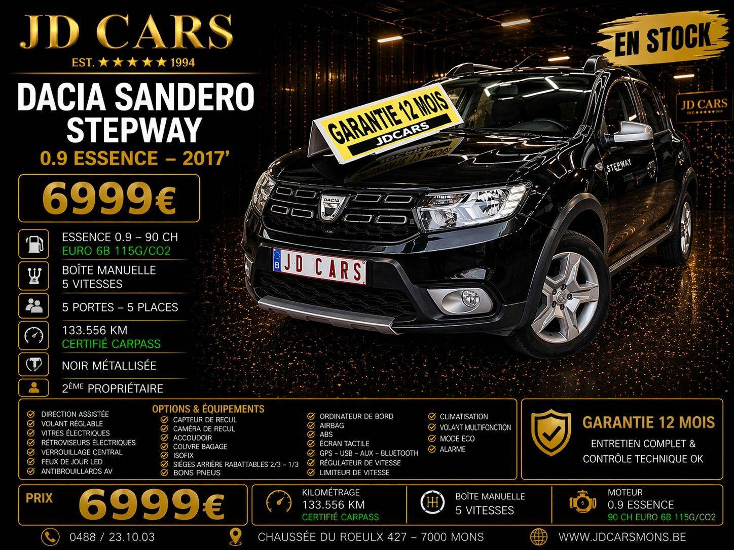 Dacia Sandero STEPWAY 0.9 ESSENCE 90 ‼️GARANTIE 1 AN CTOK‼️