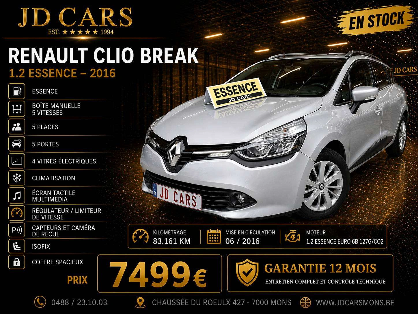 Renault Clio BREAK 1.2 ESSENCE 83.000KM ‼️GARANTIE 1A N CTOK‼️