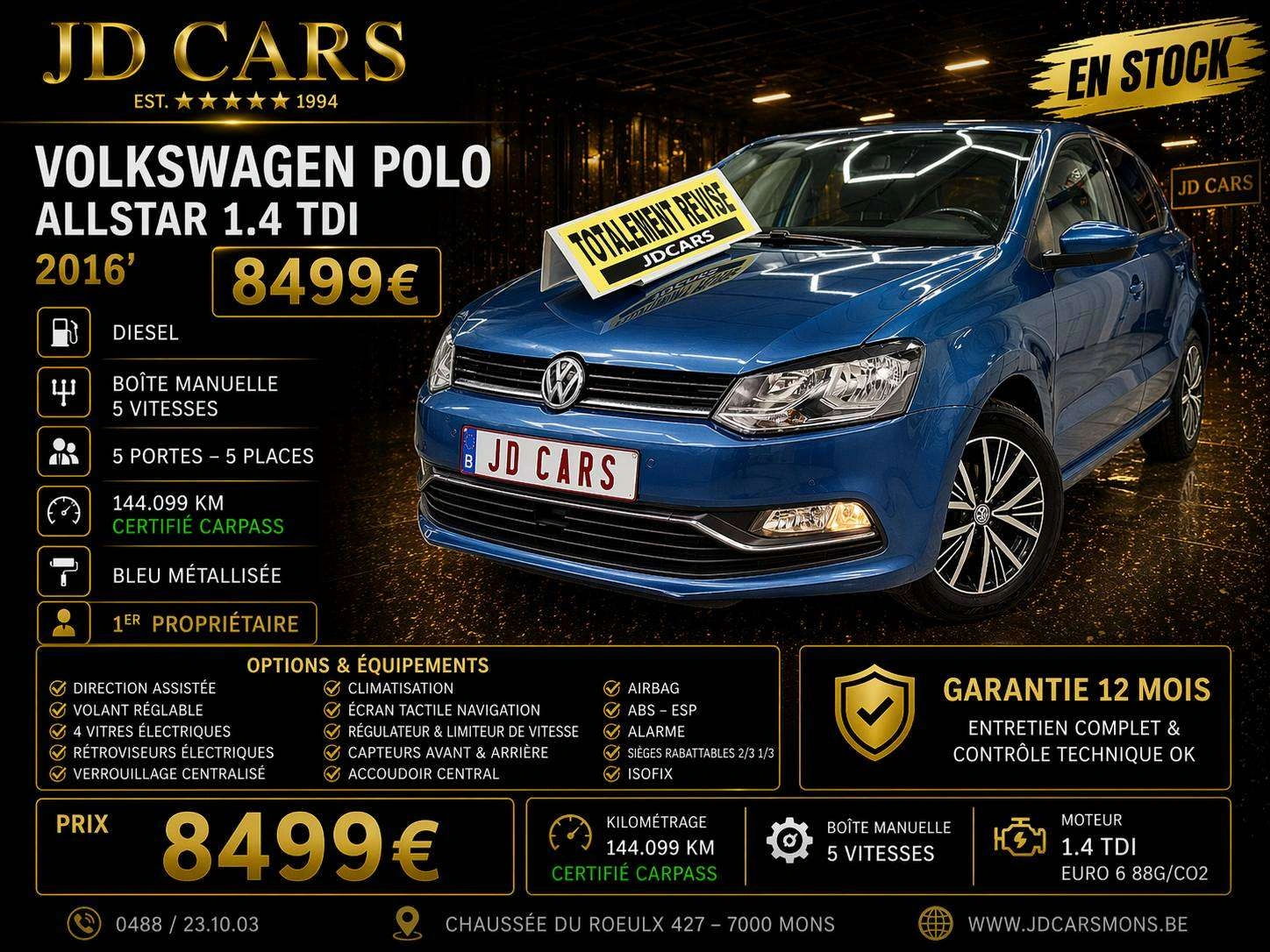 Volkswagen Polo POLO 1.4 CR TDi ALLSTAR ‼️GARANTIE 1 AN CTOK‼️