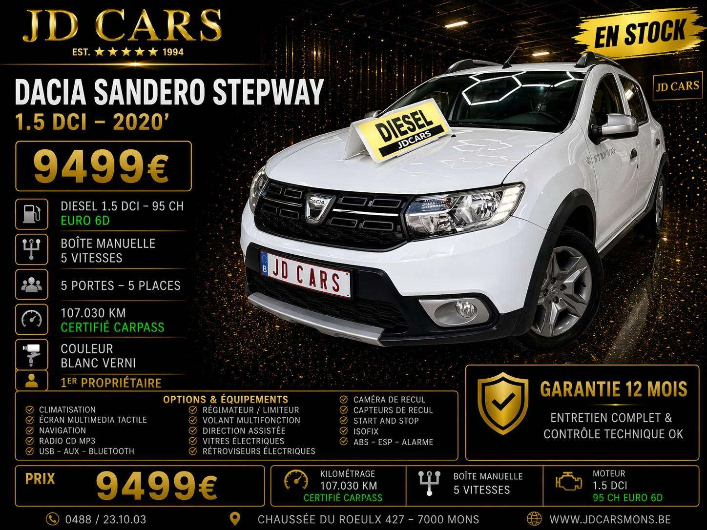 Dacia Sandero STEPWAY 1.5 DCI ‼️GARANTIE 1 AN CTOK‼️