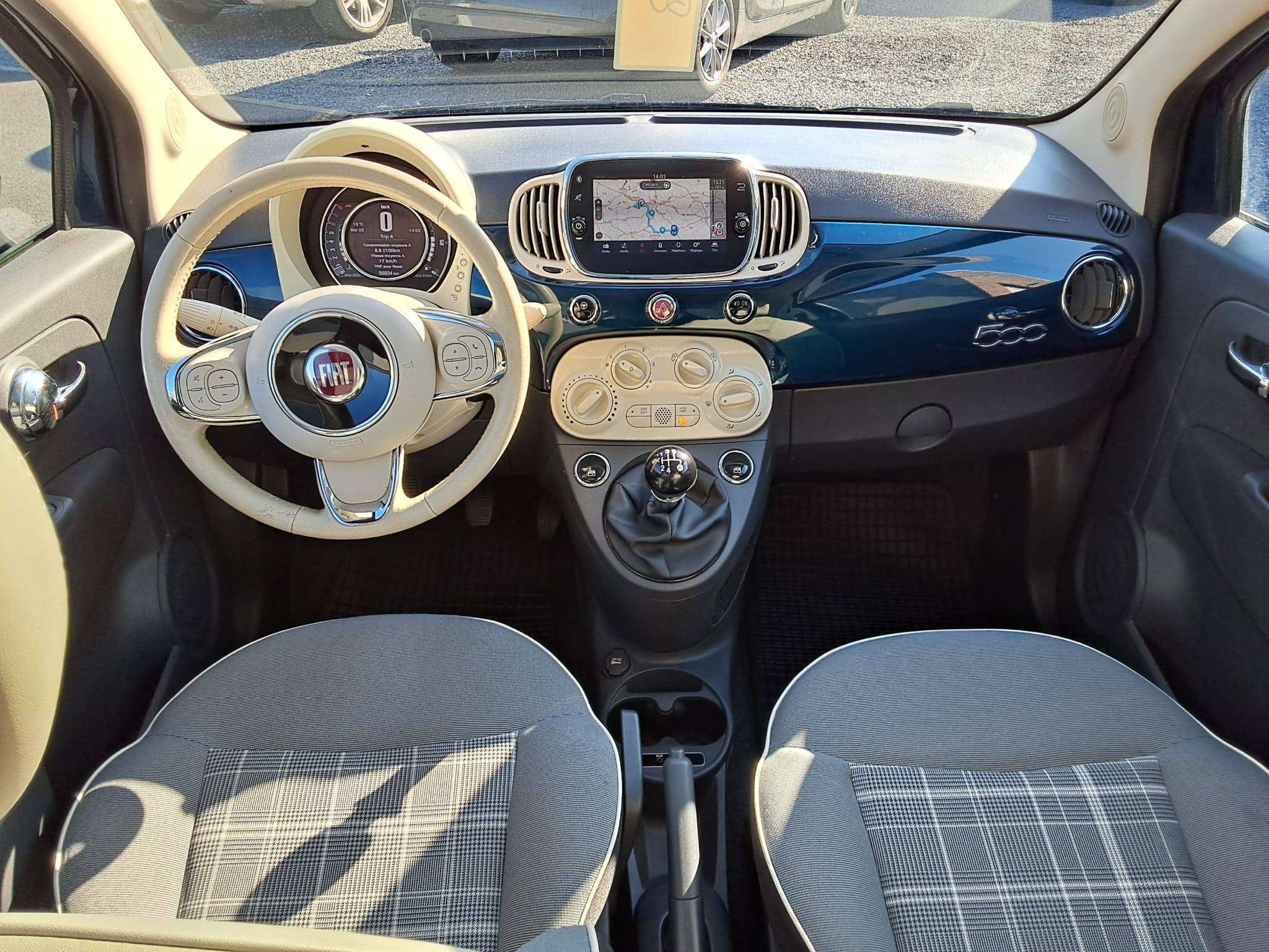 Fiat 500 1.2i ECO Lounge NAVI BT 1STE EIGENAAR 56000KM!!
