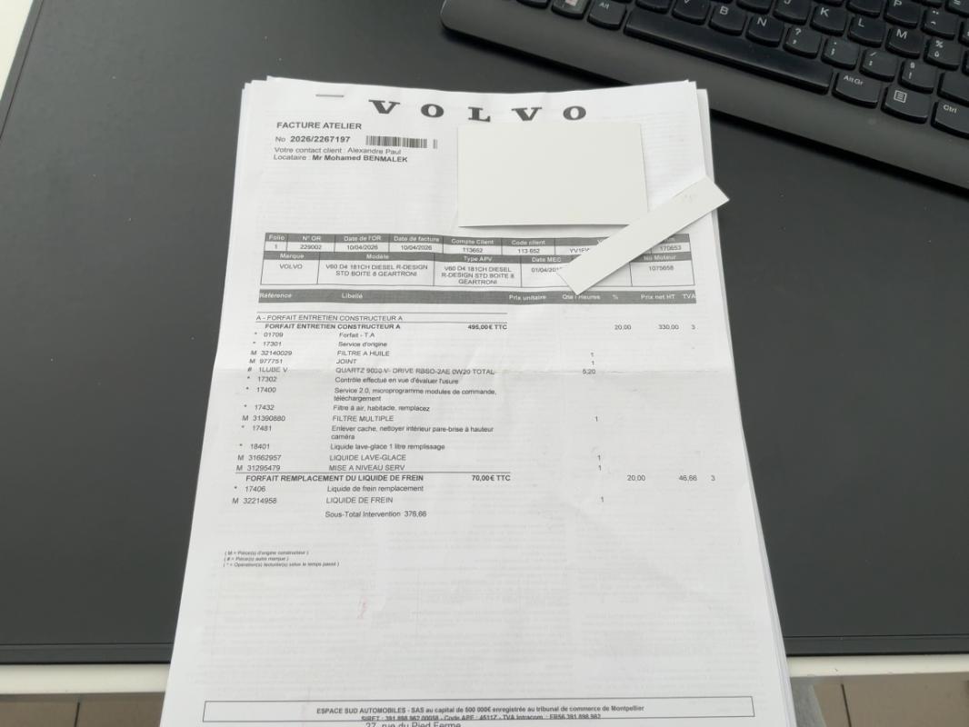 Volvo V60 D4 181 ch StopetStart R-Design Geartronic - 1ere Main Entretien Volvo