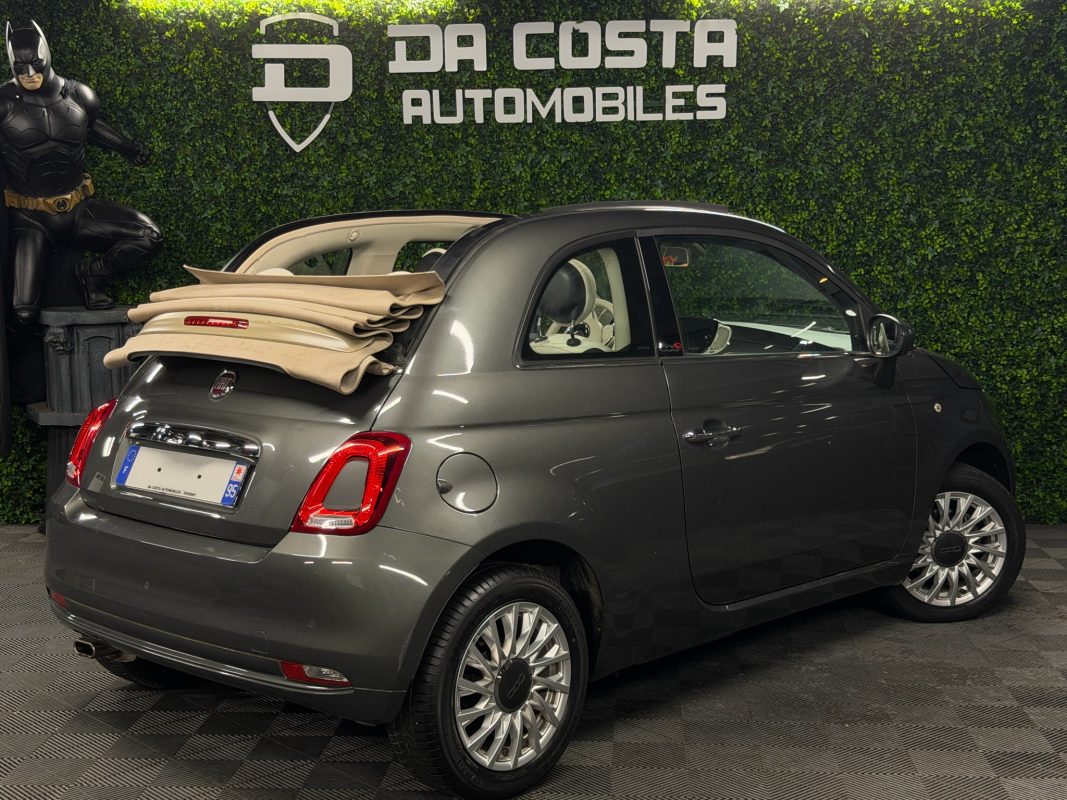 Fiat 500 C PHASE 2 LOUNGE CABRIOLET 1.2 69 Cv CAPOTE ELECTRIQUE BOITE AUTO ECRAN GPS - GARANTIE 1 AN