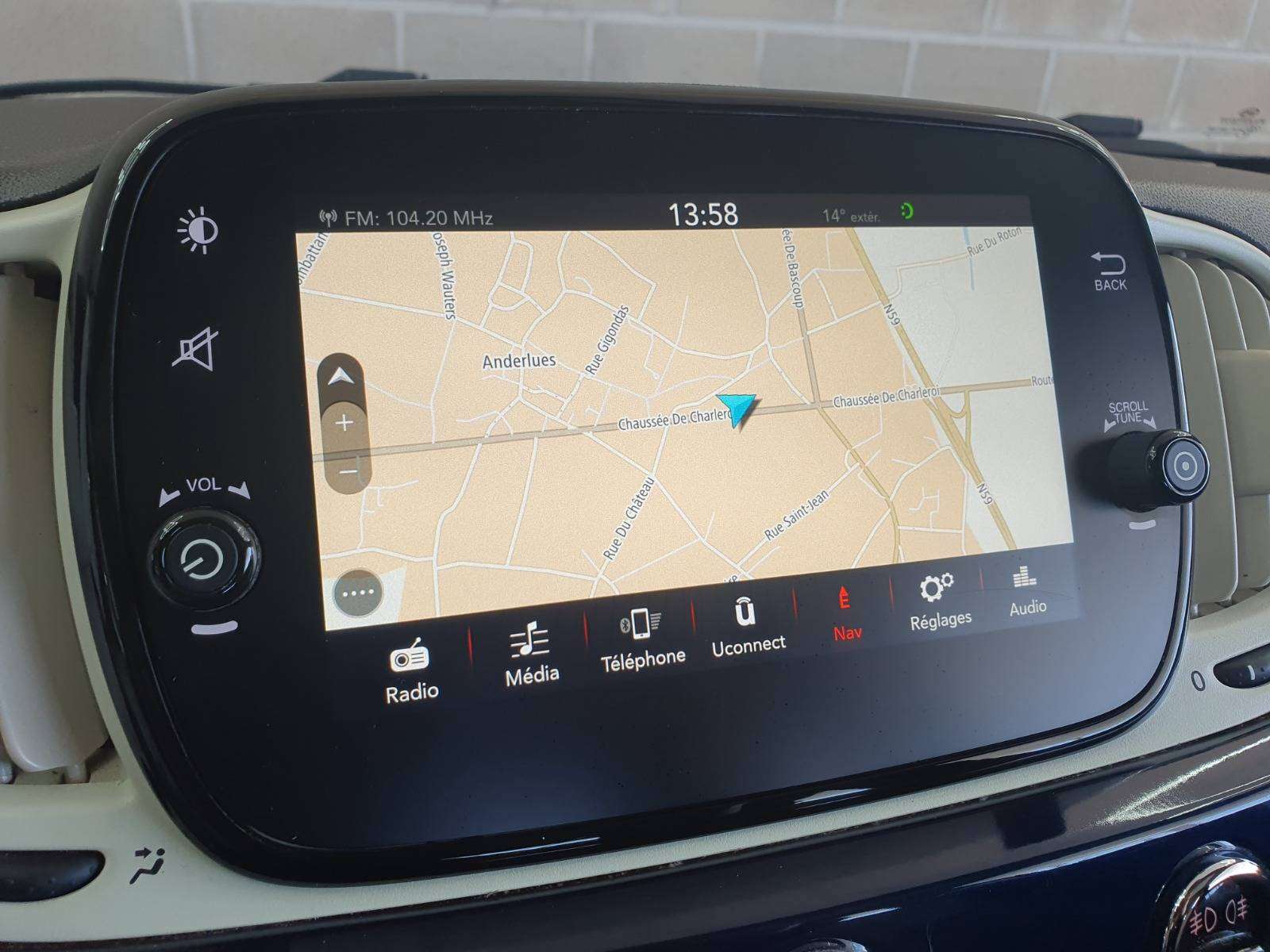 Fiat 500 🟢1.2 ESSENCE 69CV - TOIT PANO - CAPTEURS - GPS - CRUISE