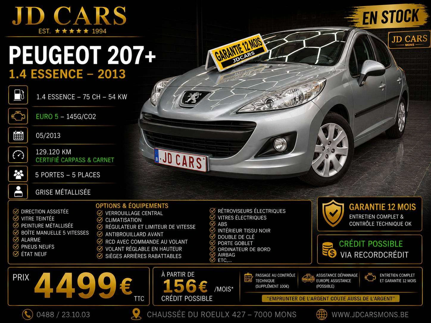 Peugeot 207 207+ 1.4 ESSENCE ‼️GARANTIE 1 AN CTOK‼️