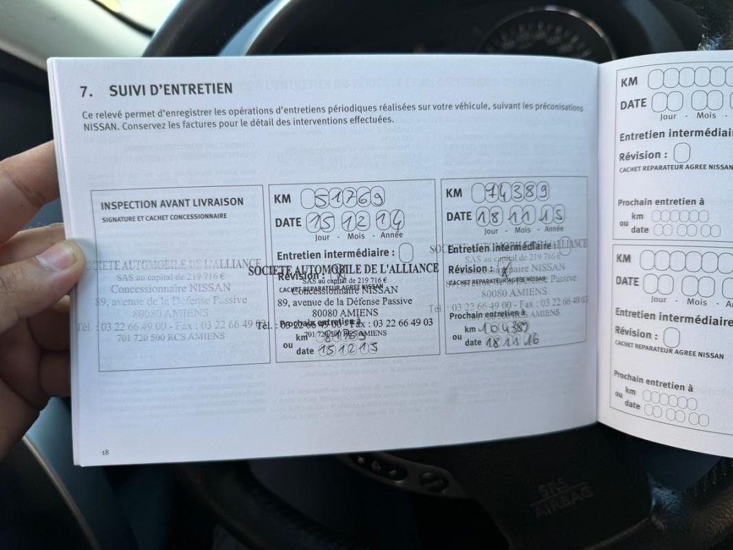Nissan Qashqai SUIVI FACTURE CARNET TOIT PANO GPS CUIR CAMERA DE RECUL BLUETOOTH PAIEMENT 4/10 FOIS