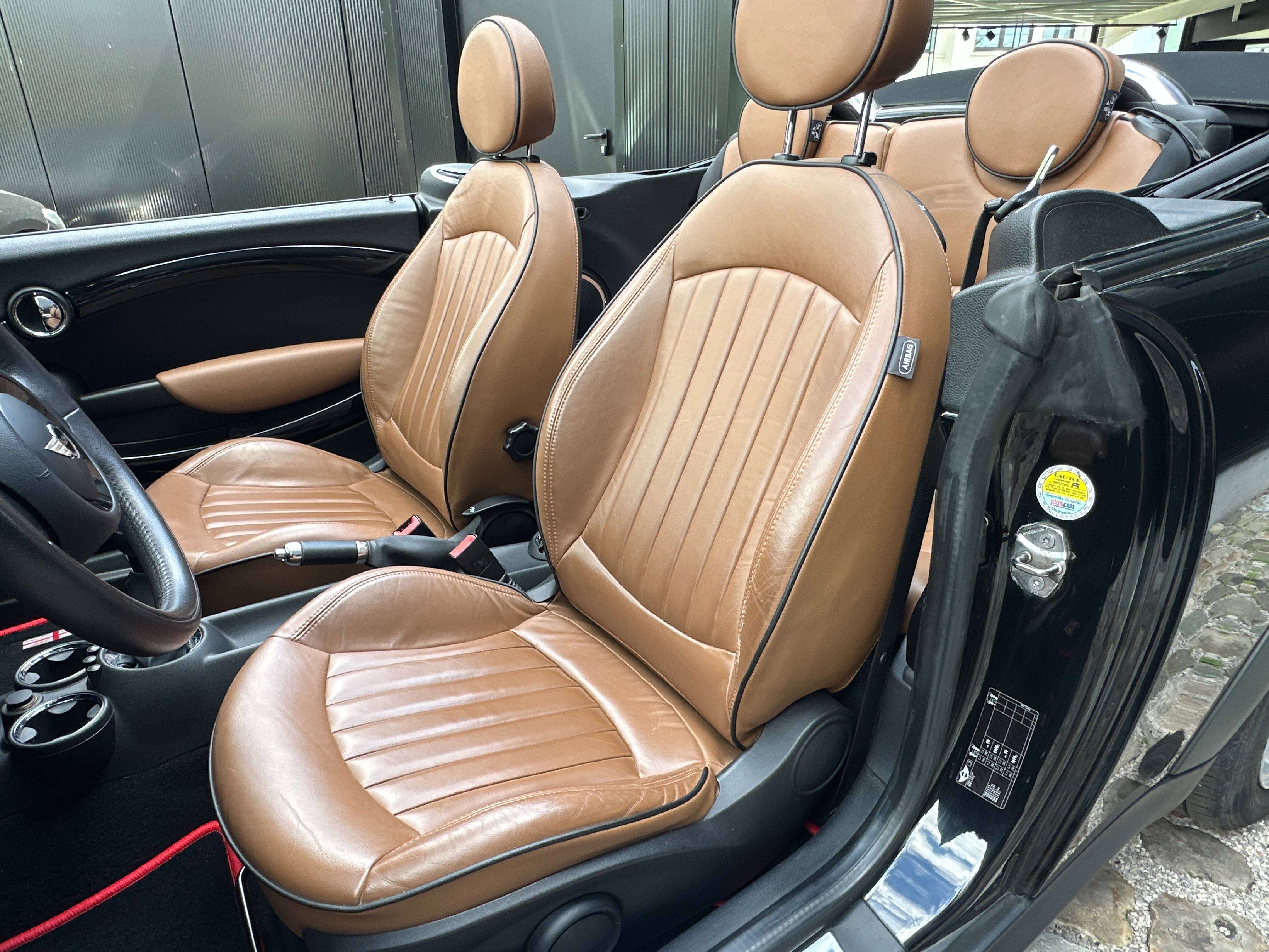 MINI One Cabrio Cabriolet 1.6i One, BRUIN LEDER, zeer mooi , Uniek exemplaar,Voor Liefhebber/Garantie