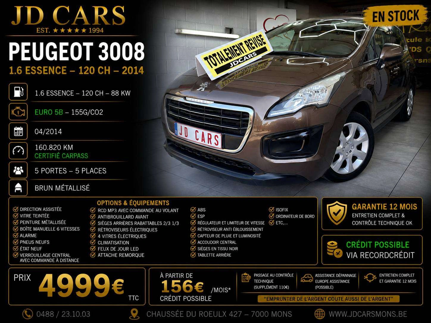 Peugeot 3008 3008 1.6 ESSENCE ‼️GARANTIE 1 AN CTOK‼️