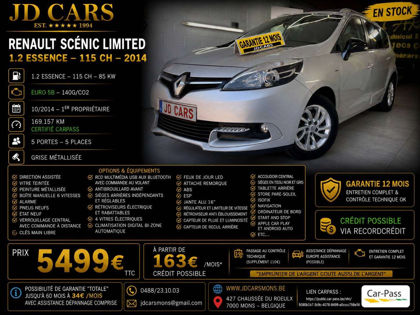 Renault Scenic SCENIC LIMITED 1.2 TCE ‼️GARANTIE 1 AN CTOK‼️
