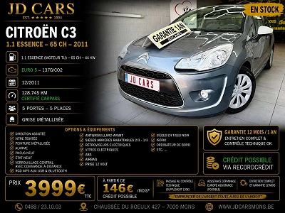 Citroen C3 1.1 ESSENCE ‼️GARANTIE 1 AN CTOK‼️