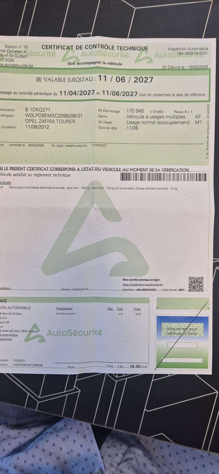 Opel Zafira Tourer 2.0 CDTi * 7place* (3.140€ + tva)