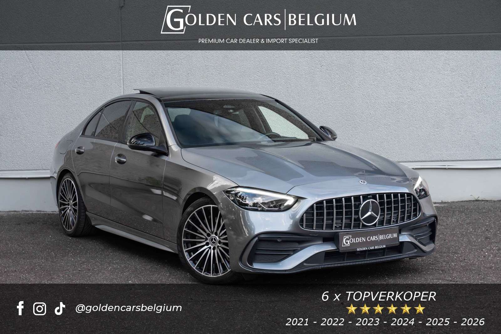 Mercedes-Benz C 180 AMG PANO/LED/19"/LANEKEEP/CAMERA/AMBIENTE/CARPLAY