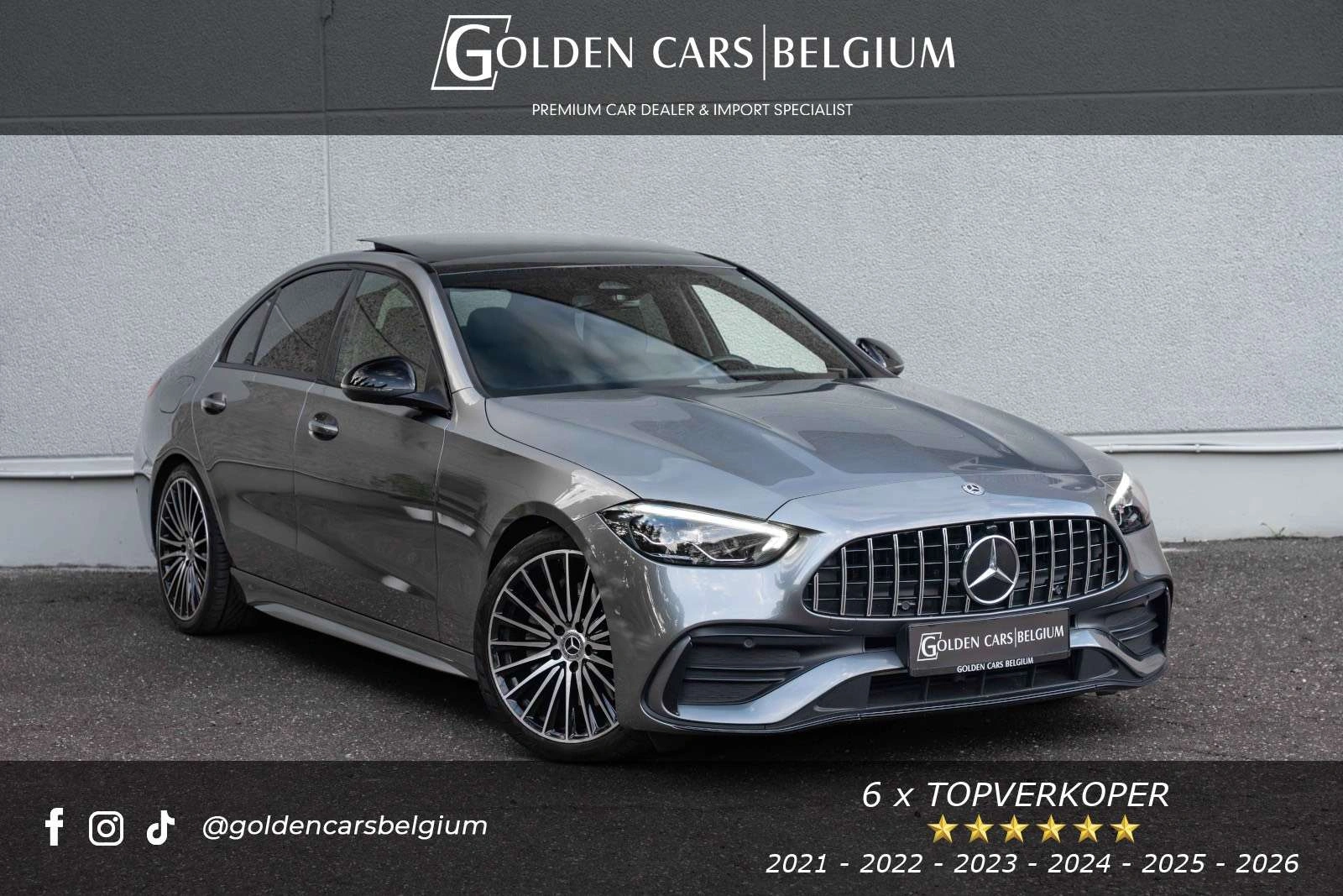 Mercedes-Benz C 180 AMG PANO/LED/19"/LANEKEEP/CAMERA/AMBIENTE/CARPLAY