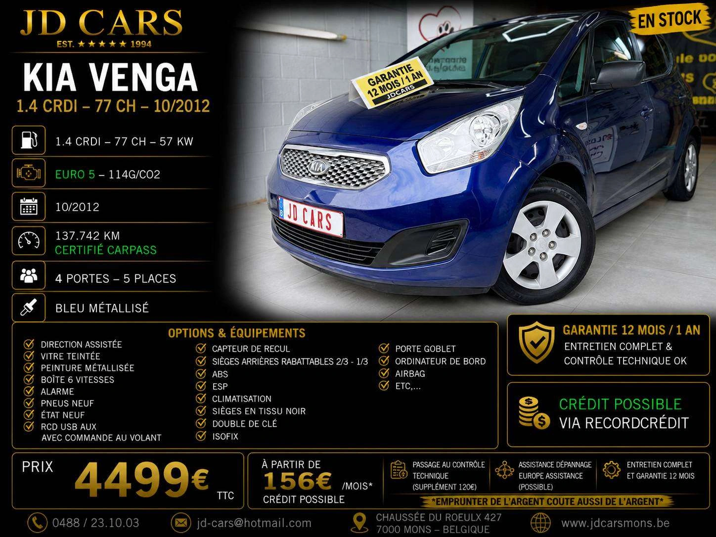 Kia Venga Venga 1.4 CRDi EcoDynamics ‼️garantie 1 an ctok‼️