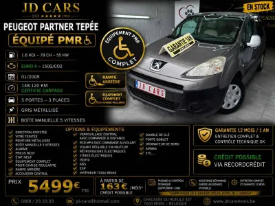 Peugeot Partner PARTNER TEPEE 1.6 HDI ‼️EQUIPEMENT PMR‼️GARANTIE 1 AN CTOK