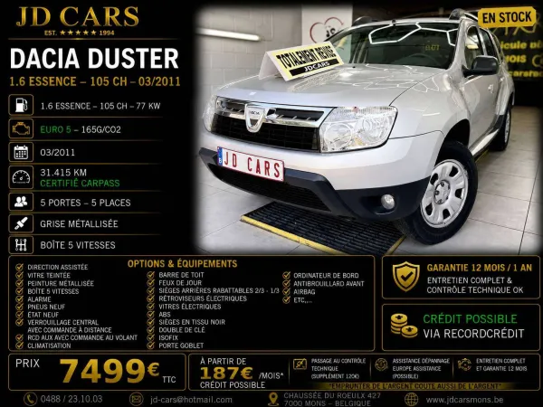 Dacia Duster DUSTER 1.6 ESSENCE 31MKM‼️GARANTIE 1 AN CTOK ‼️